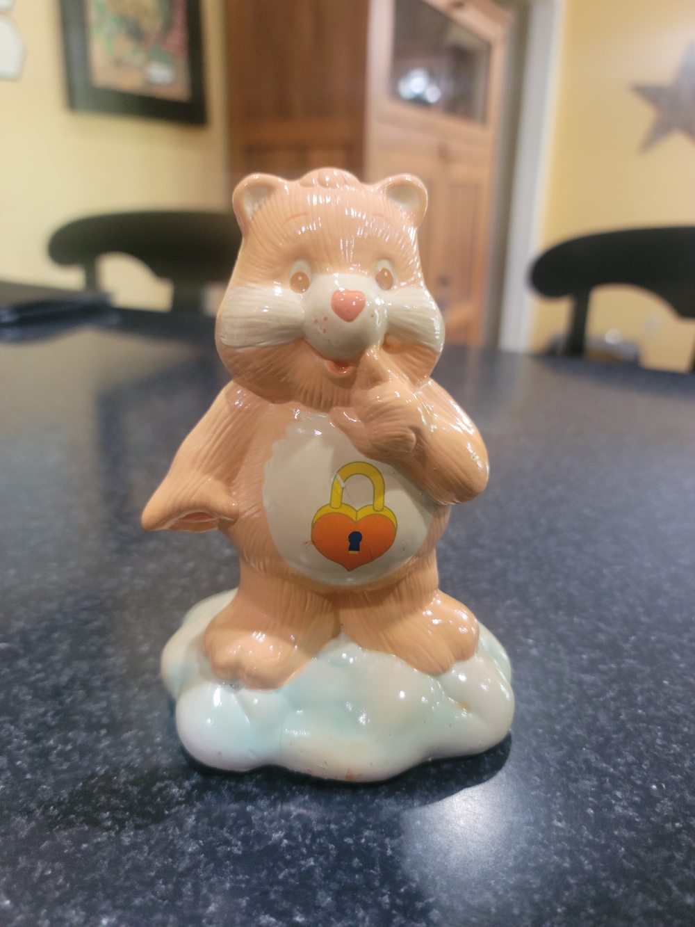 Vintage 1980s American Greetings Secret Care Bear ceramic piggy bank